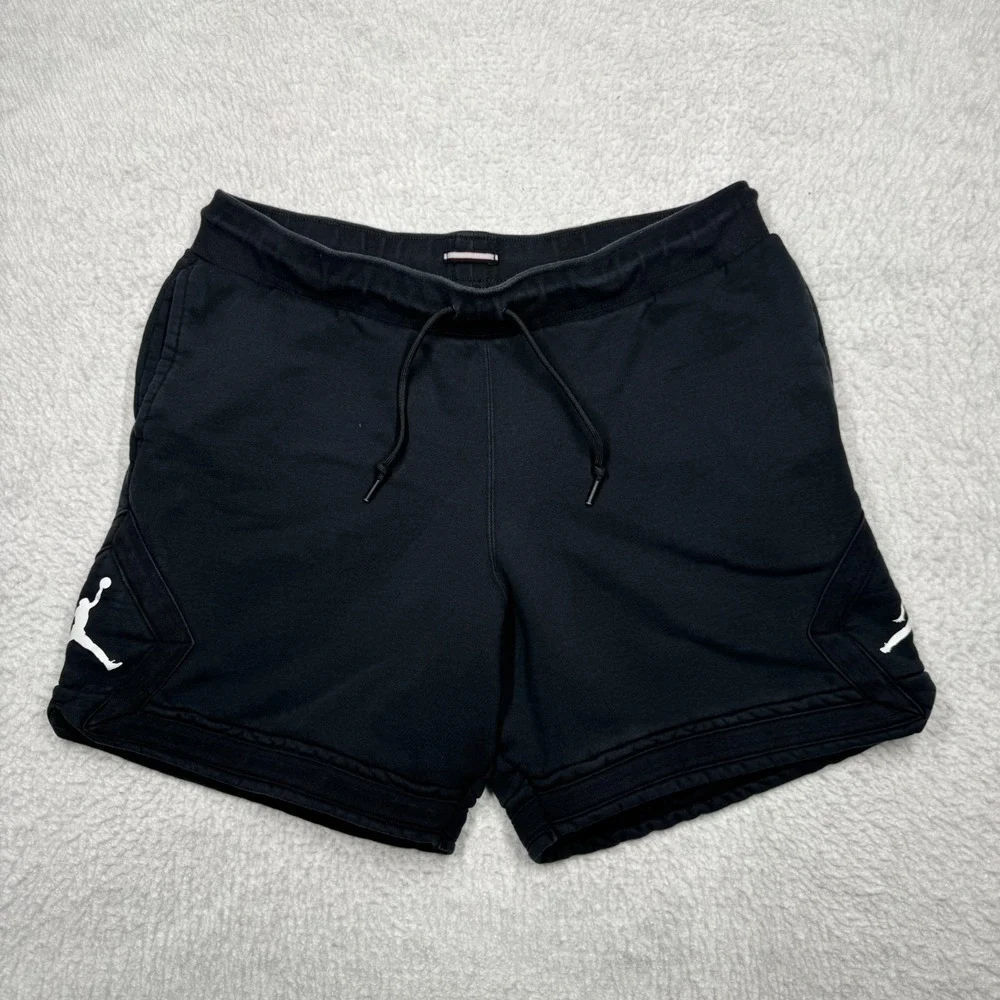 Jordan DA9824-010 Black Sweat Shorts Diamond Logo Men's Size 2XL XXL